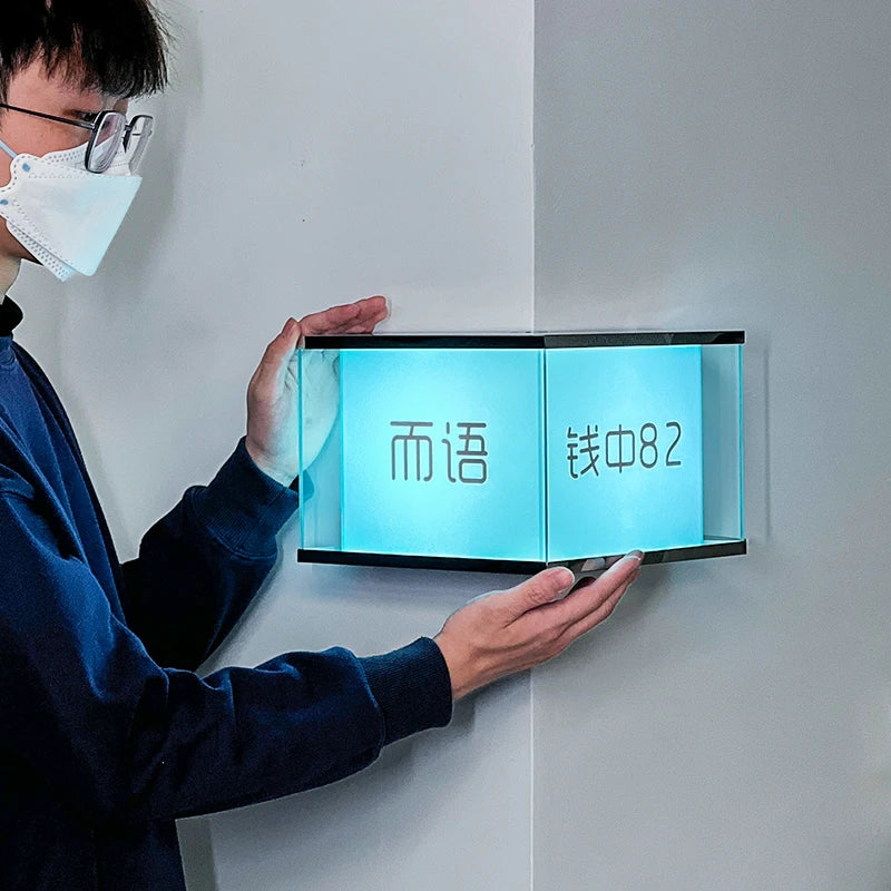 户外双层l形转角灯箱LED照明广告标牌定制