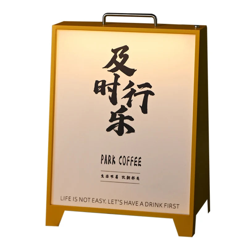 室外落地式防水灯箱，定制户外A形广告灯箱，