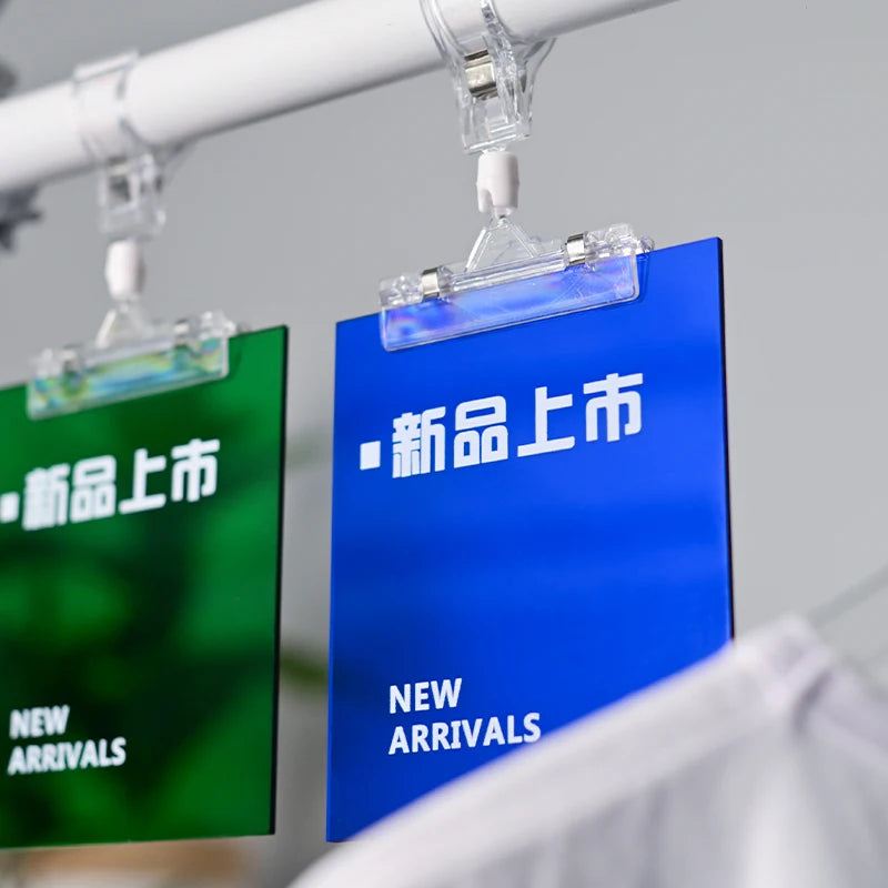超市服装店热卖促销活动提示标牌亚克力夹子展示架