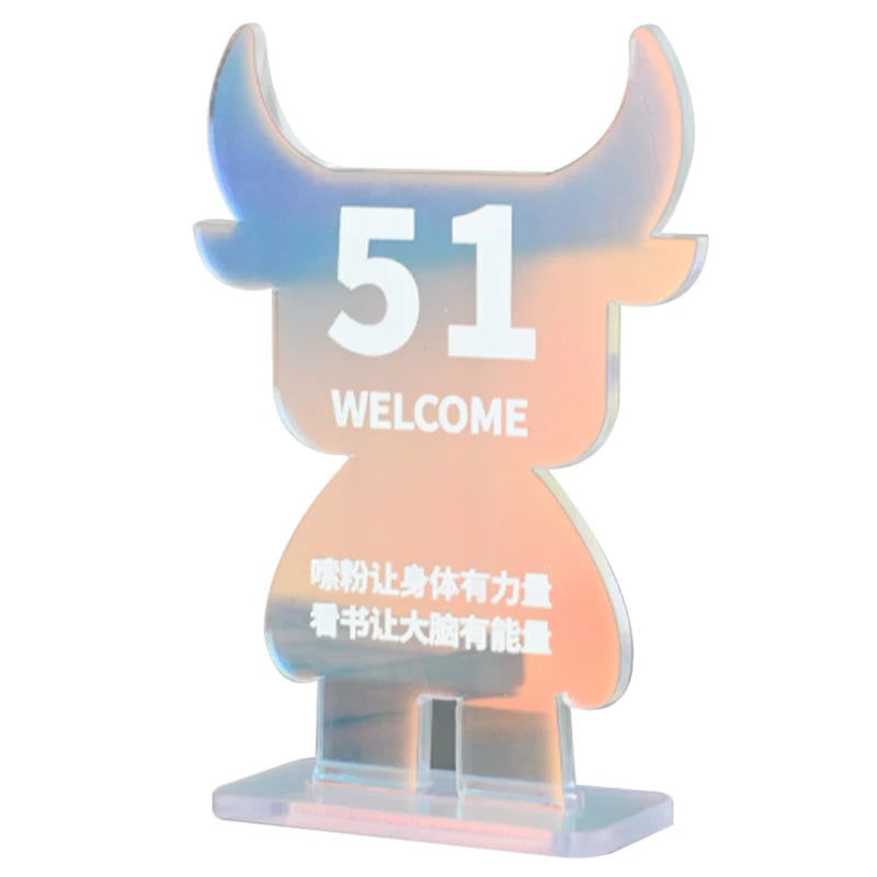 创意色彩丰富的亚克力桌面装饰摆件二维码标志桌面号牌定制造型