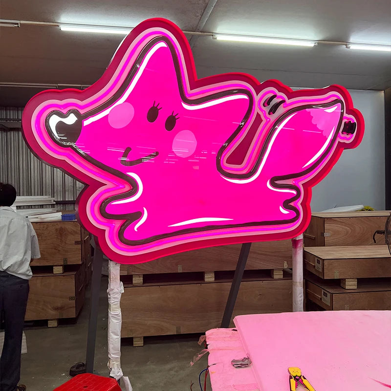 网红店户外落地创意广告发光字母logo广告logo定制