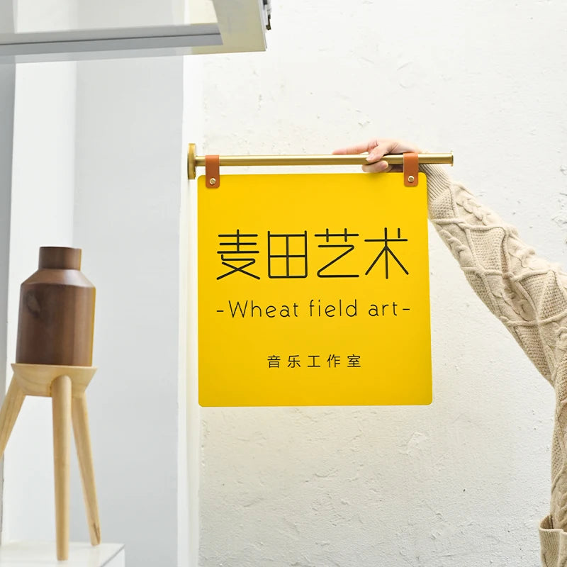 极简风侧挂门牌、广告板、商店广告牌