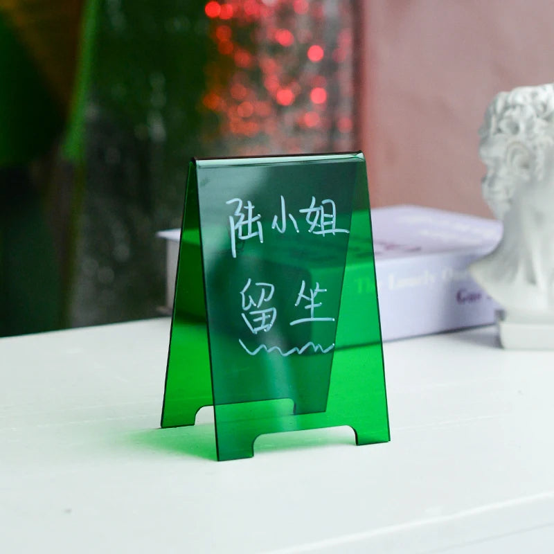 手写亚克力桌面卡片留言板，带可擦白板笔