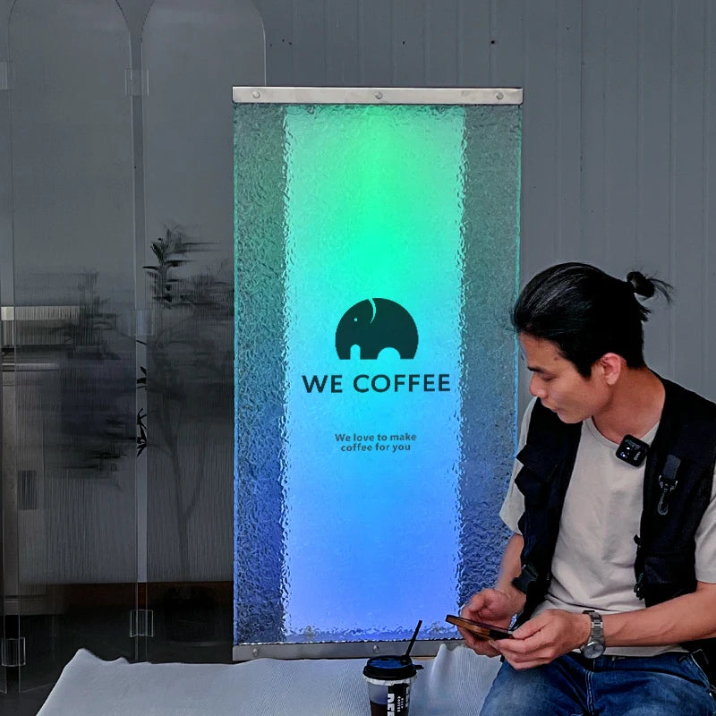 三角发光二极管石材纹理亚克力灯箱定制酒吧招牌RGB彩色手机遥控器