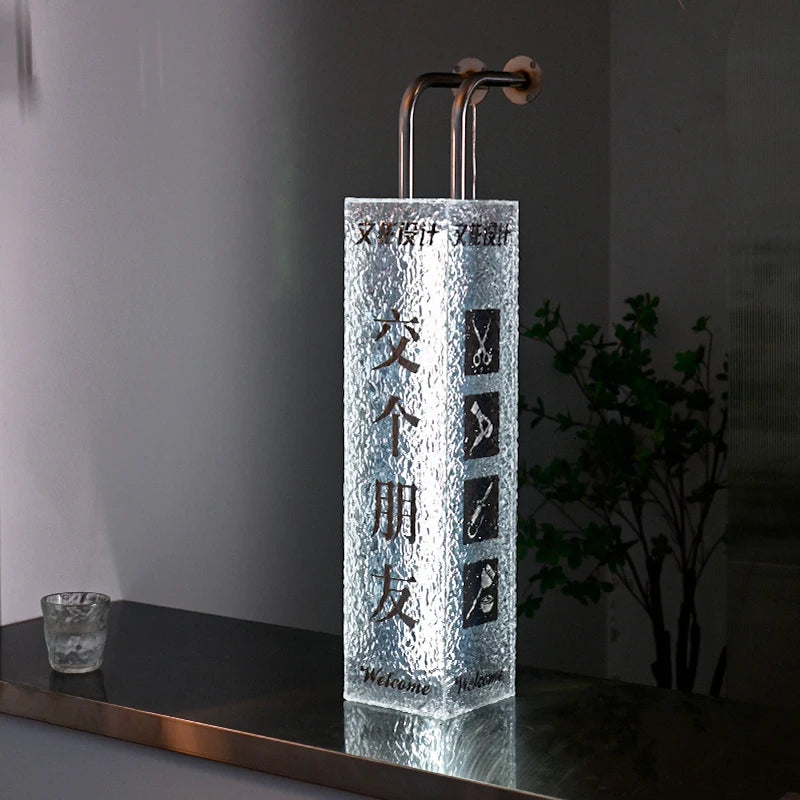 商店墙壁标牌，发光二极管灯箱标牌，水波纹亚克力广告灯箱定制