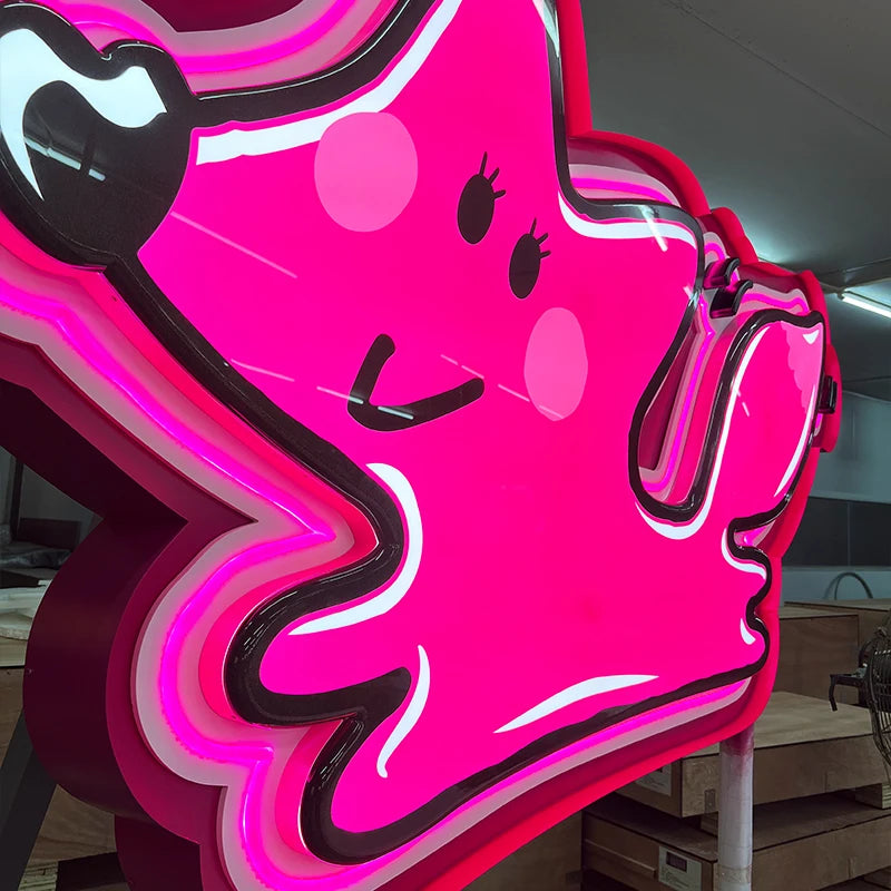 网红店户外落地创意广告发光字母logo广告logo定制