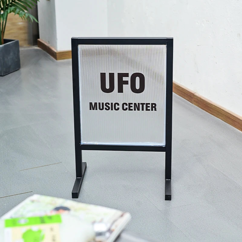 户外T型落地展示架 波纹亚克力展示板 广告定制