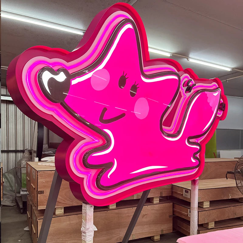 网红店户外落地创意广告发光字母logo广告logo定制
