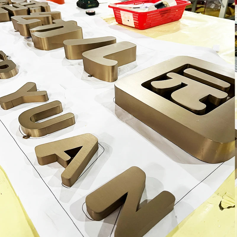 不发光不锈钢三维镂空字母3D广告logo定制