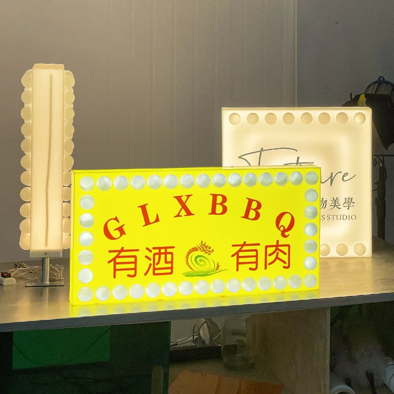 工作室花店氛围亚克力灯箱尺寸内容可定制