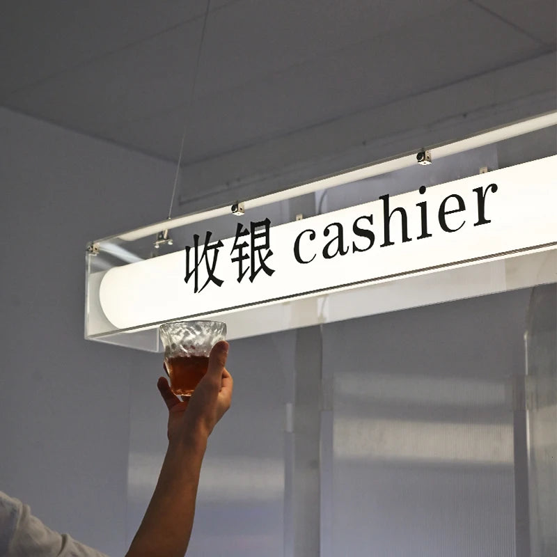 酒吧天花板亚克力灯箱定制服装店广告标牌挂门标牌