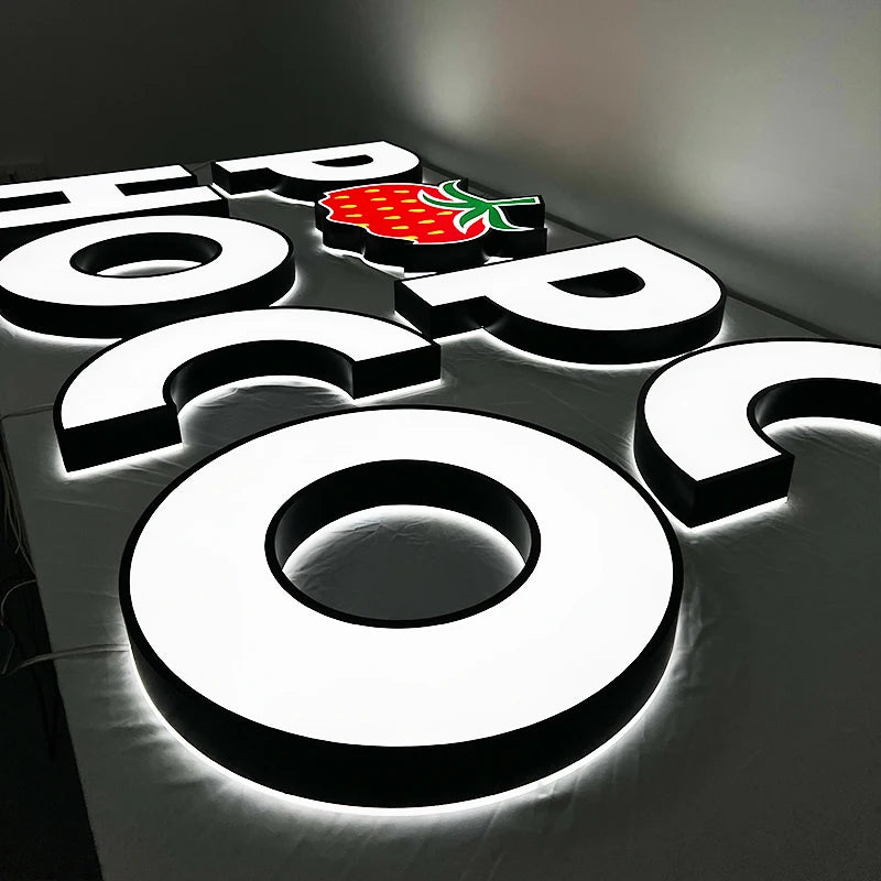 专卖店户外防水高档包边双面照明字母广告logo定制