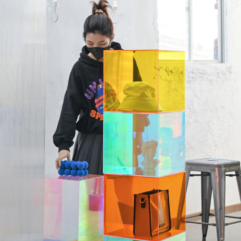 亚克力方形食品底座盒展示架蛋糕架亚克力盒婚庆餐桌装饰甜品架