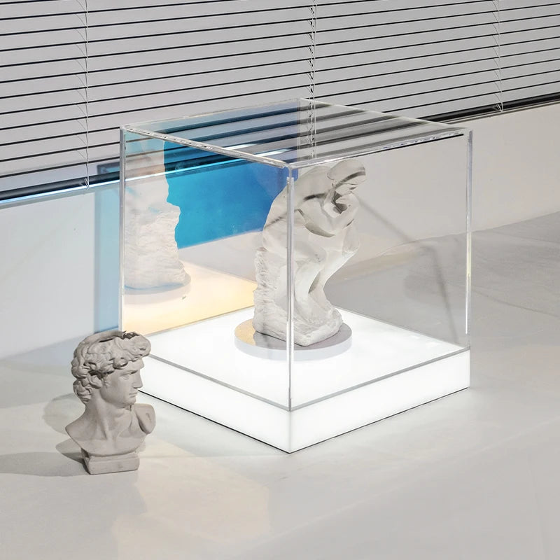 产品可移动展示架，彩色亚克力展示盒，可充电旋转展示灯箱亚克力展示架