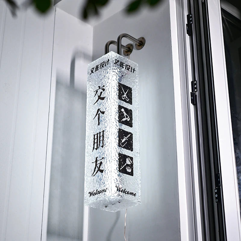 商店墙壁标牌，发光二极管灯箱标牌，水波纹亚克力广告灯箱定制