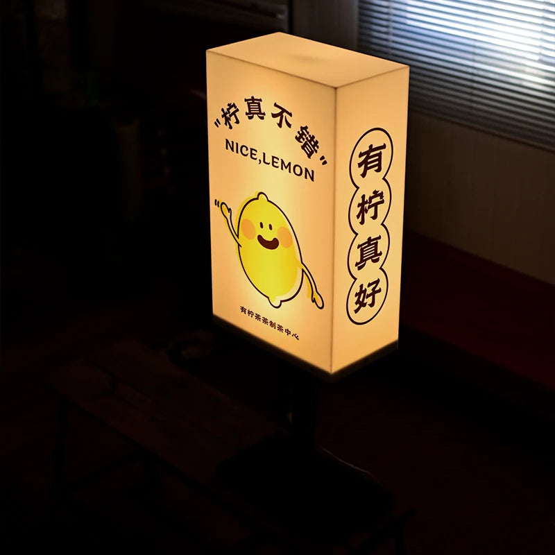 餐厅入口定制便携式充电立式灯箱