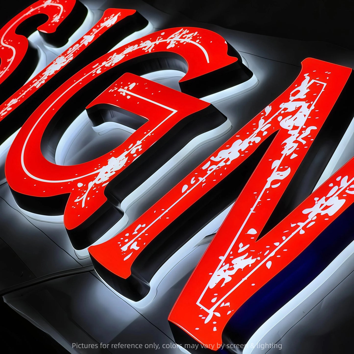商业标志亚克力迷你发光字创意UV屏3D发光字母定制