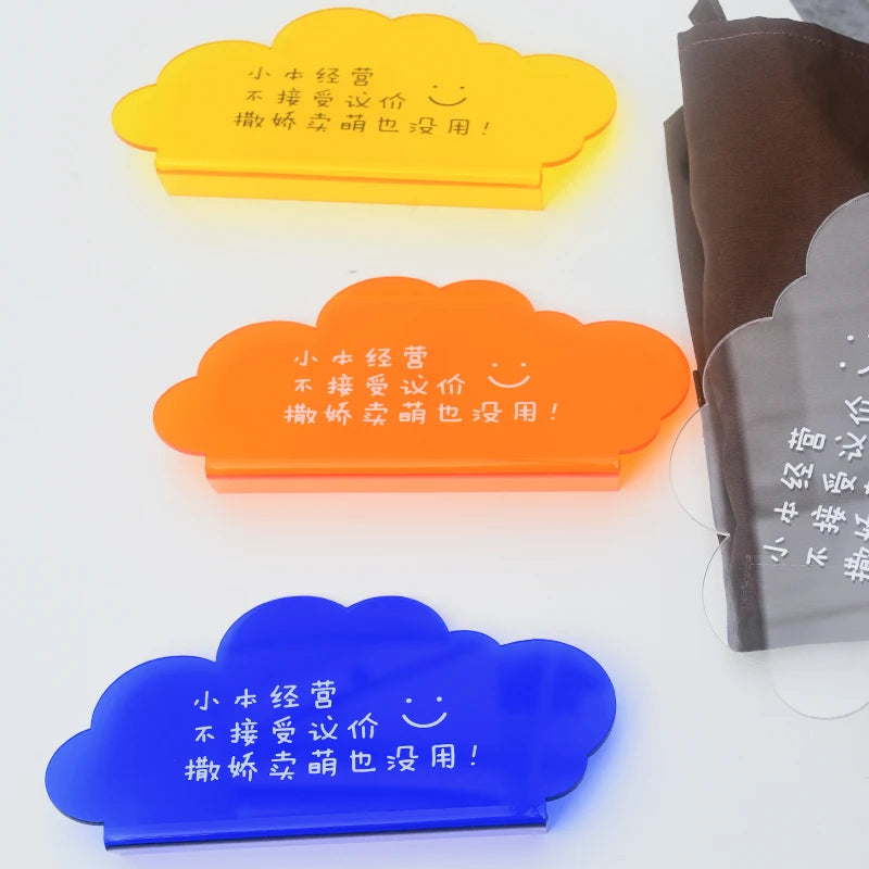 云l形桌面站立标志，亚克力桌面提示标志，价格标签，WIFI支付码，温馨提醒标志