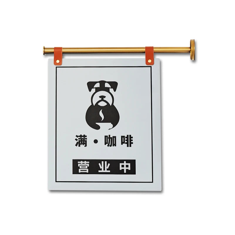 极简风格的入口标志、商店广告标志和门牌