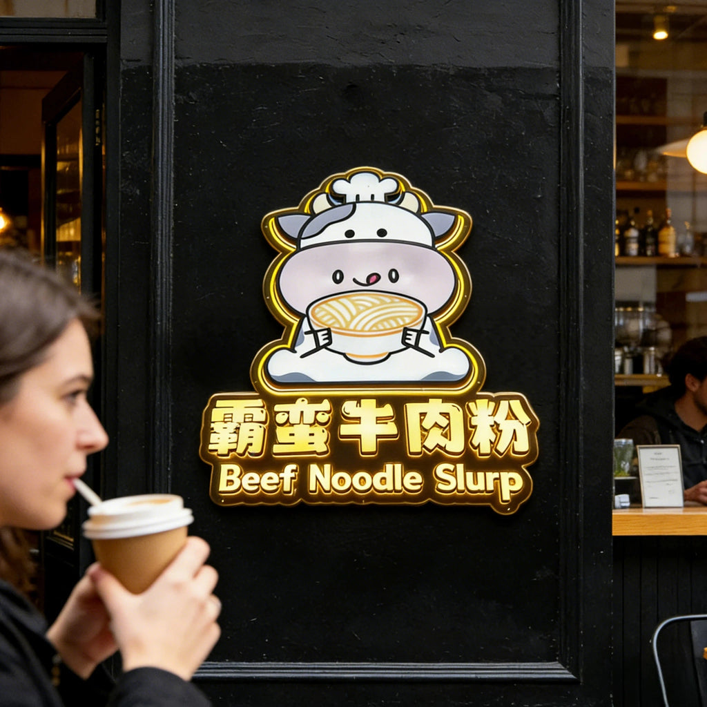 商店内部背景墙装饰亚克力迷你发光字母广告标识定制