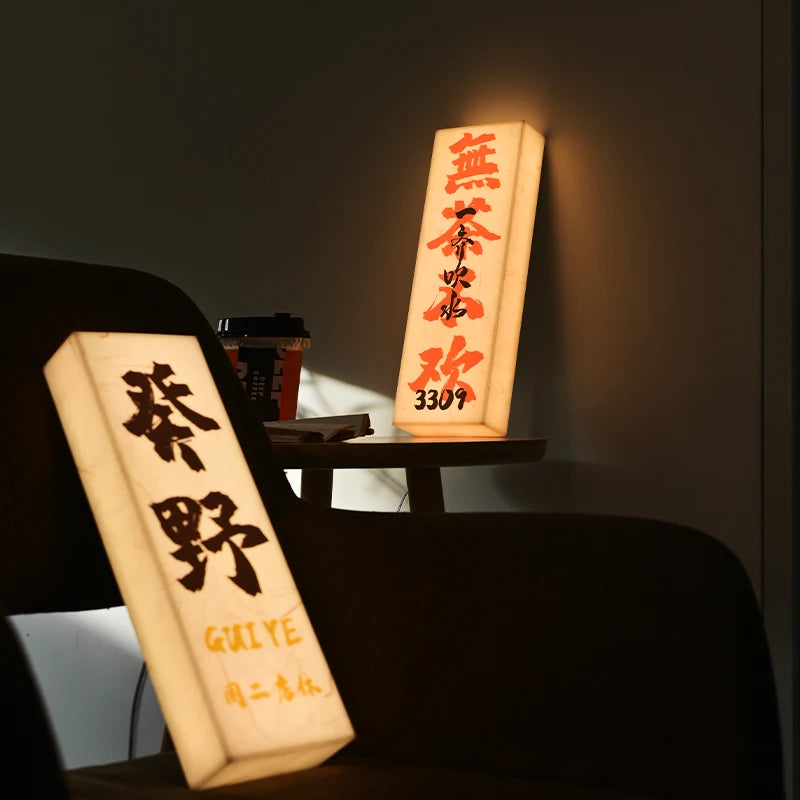 餐厅家居复古风格亚克力灯箱发光广告门板定制