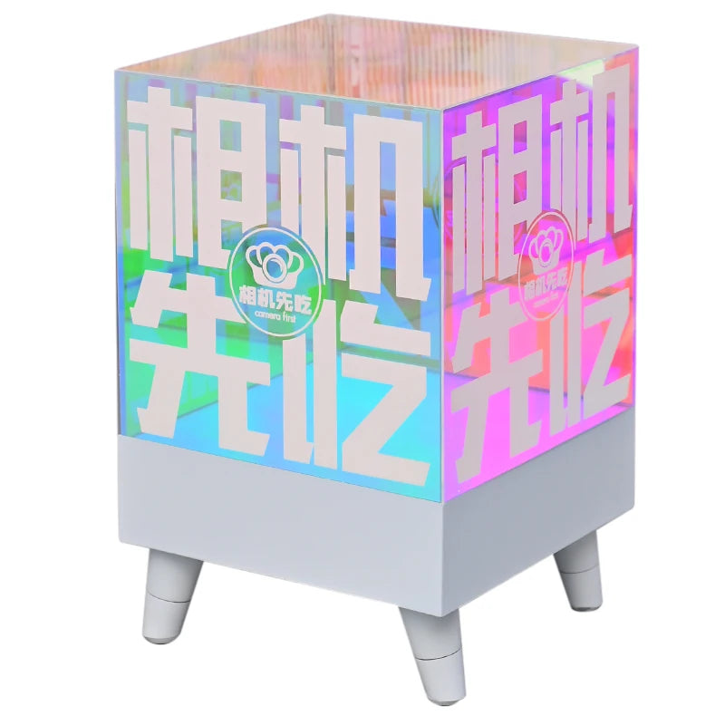 亚克力地板灯箱定制立式可移动充电发光展示柜