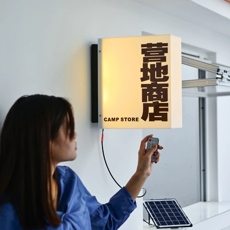 定制户外防水遥控开关太阳能发光亚克力灯箱