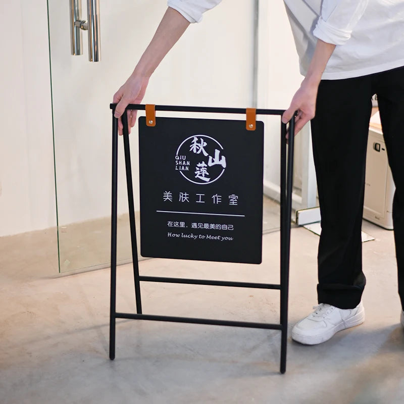 创意户外落地广告牌站牌入口处定制可折叠A字形双面展示架