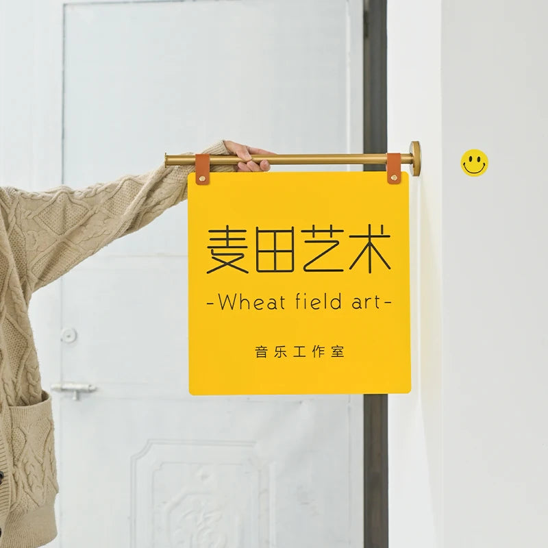 极简风侧挂门牌、广告板、商店广告牌
