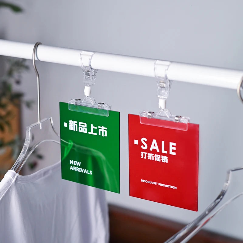 超市服装店热卖促销活动提示标牌亚克力夹子展示架