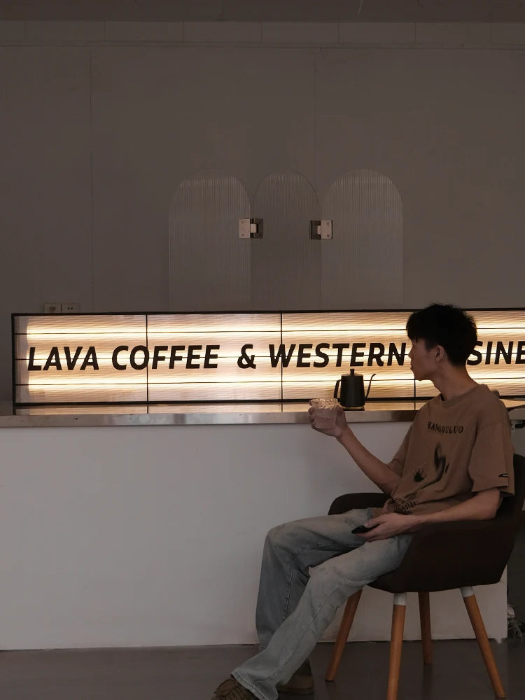 定制美式风格店面广告灯箱瓦楞亚克力灯箱广告牌灯箱广告箱
