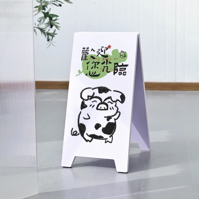 户外防水14毫米PVC双面地板站立A字形可折叠展示板定制