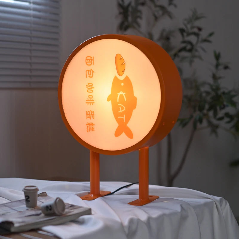 彩色侧装圆形灯箱双面照明标志壁挂式广告牌亚克力灯箱广告箱