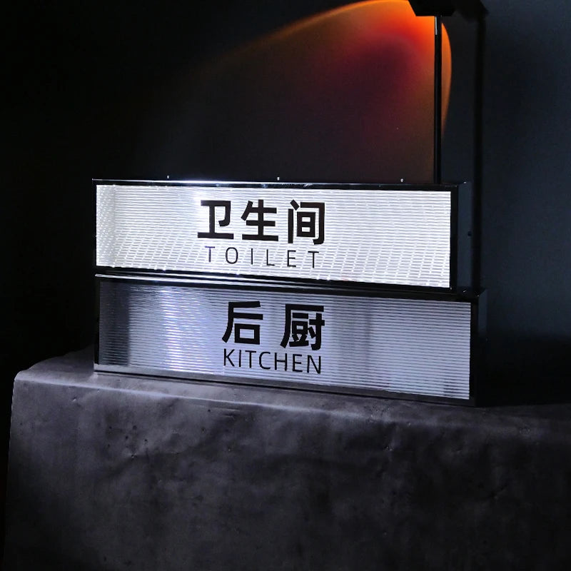 定制现代简约风格不锈钢灯箱波纹透明亚克力灯箱
