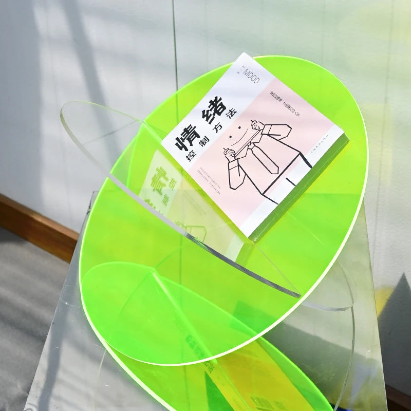 拼装店家居软装饰亚克力书架杂志报纸收纳架
