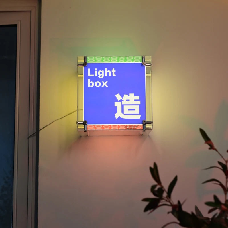 工厂定制DIY组装风格商店标志照明发光二极管标志广告灯箱亚克力灯箱广告箱