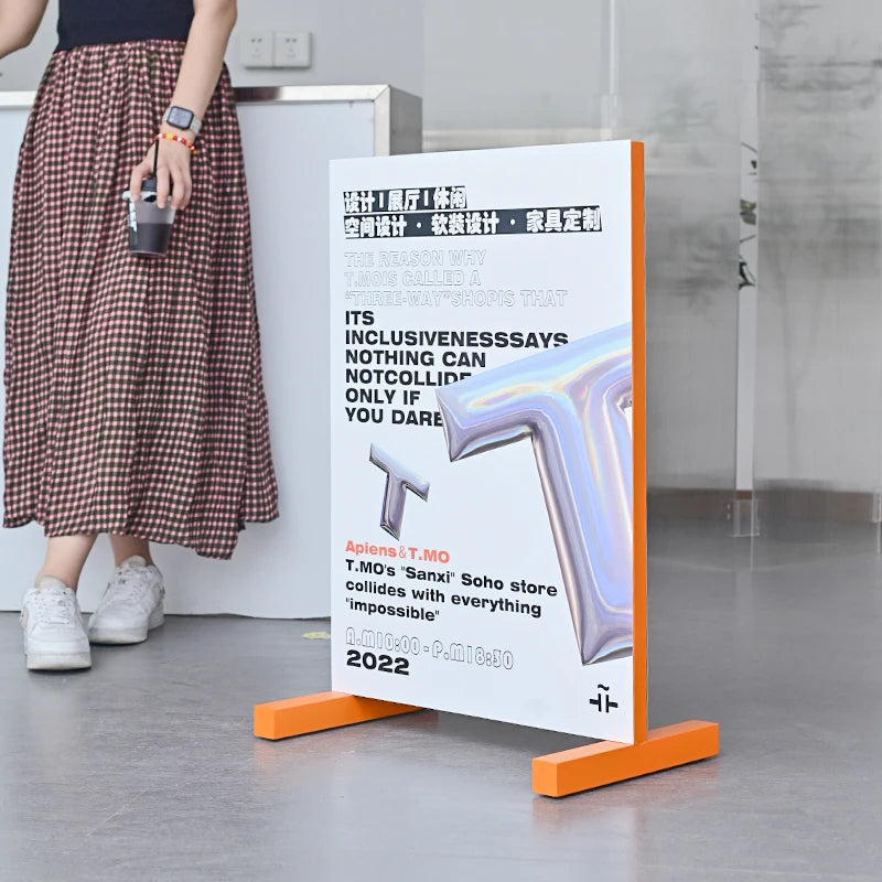 定制双面展示架，用于购物中心展览广告牌，家具店和落地式展示架