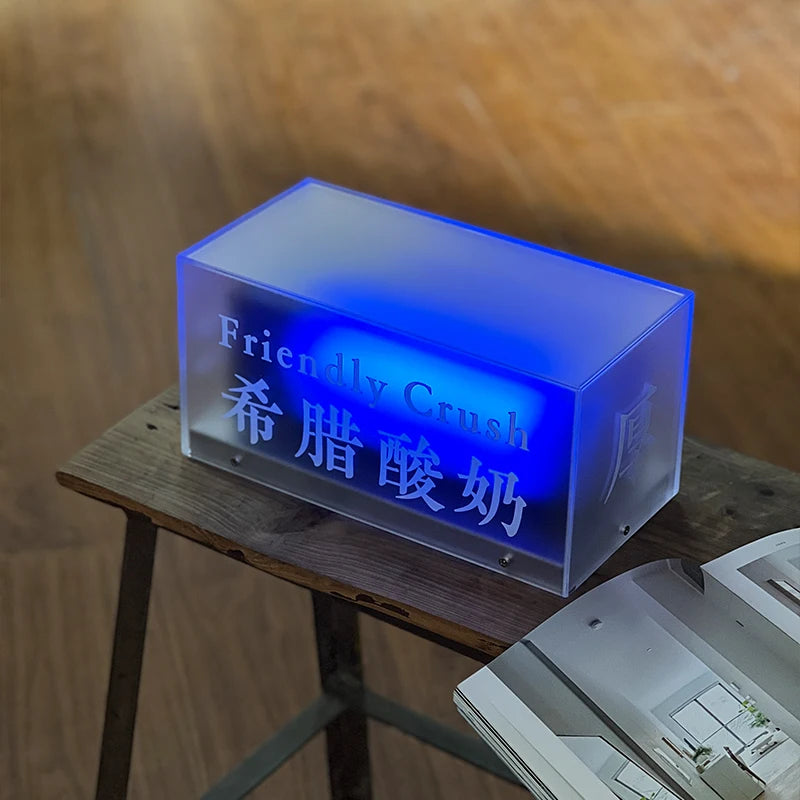 双层氛围小灯箱装饰桌面放置广告定制