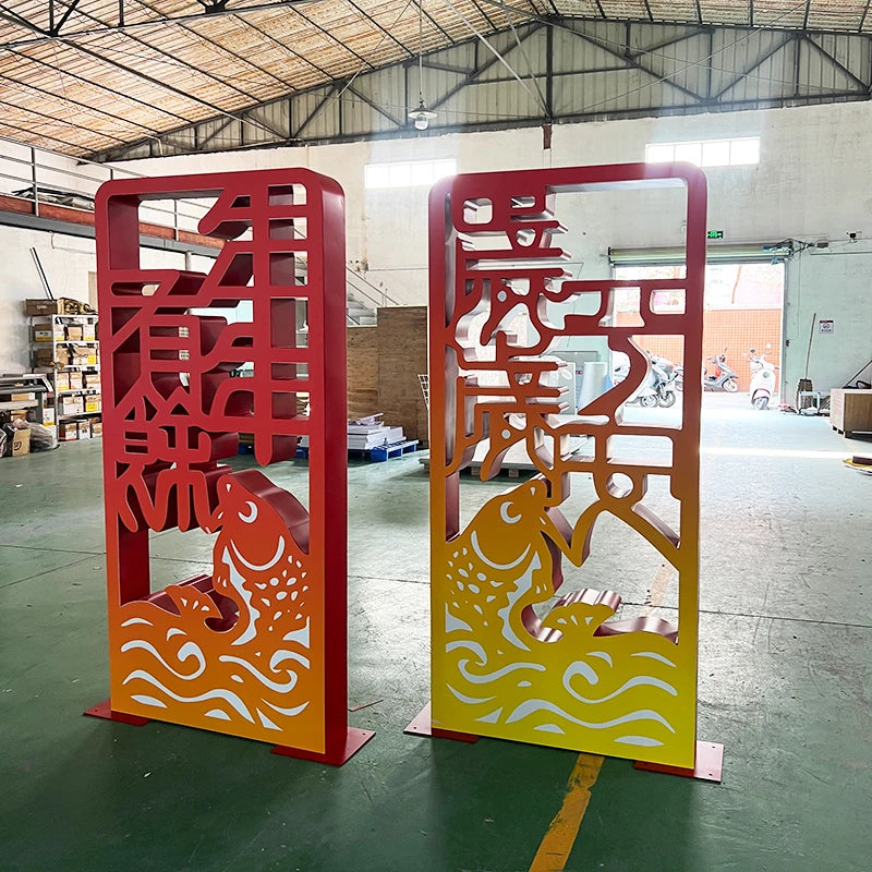 户外活动展示双面落地式不锈钢标志牌广告标志定制