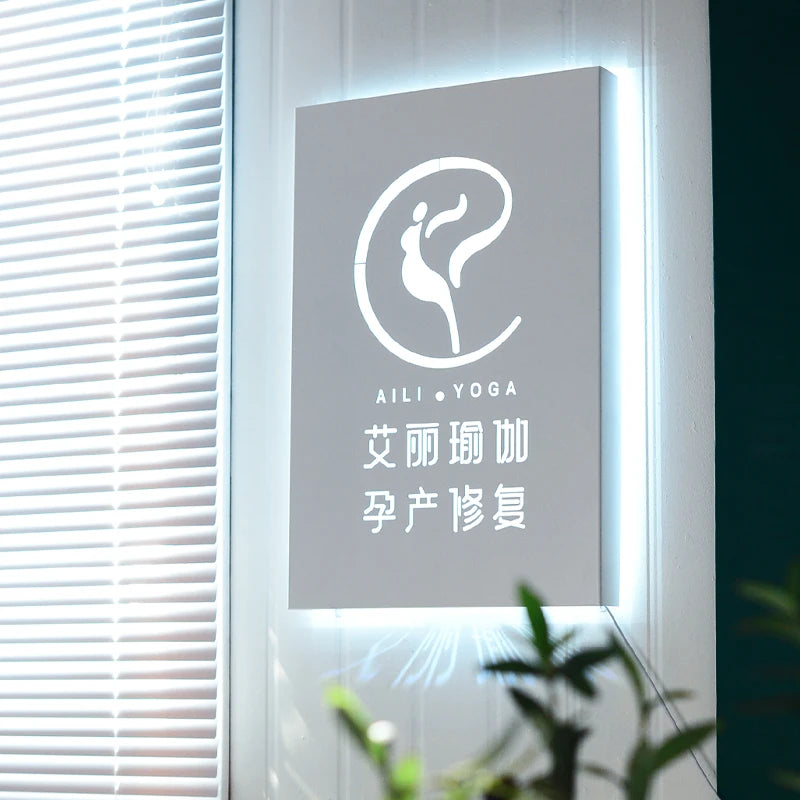 镂空灯箱广告标牌不锈钢门头发光字门牌定制