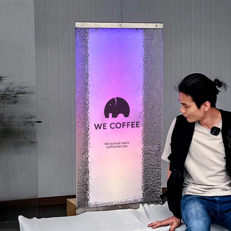 三角发光二极管石材纹理亚克力灯箱定制酒吧招牌RGB彩色手机遥控器