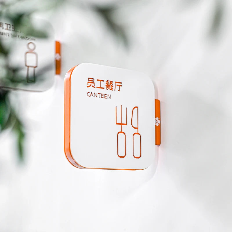 侧挂磁性门板卫生间标牌办公室门板双面内容磁性可更换设计易换