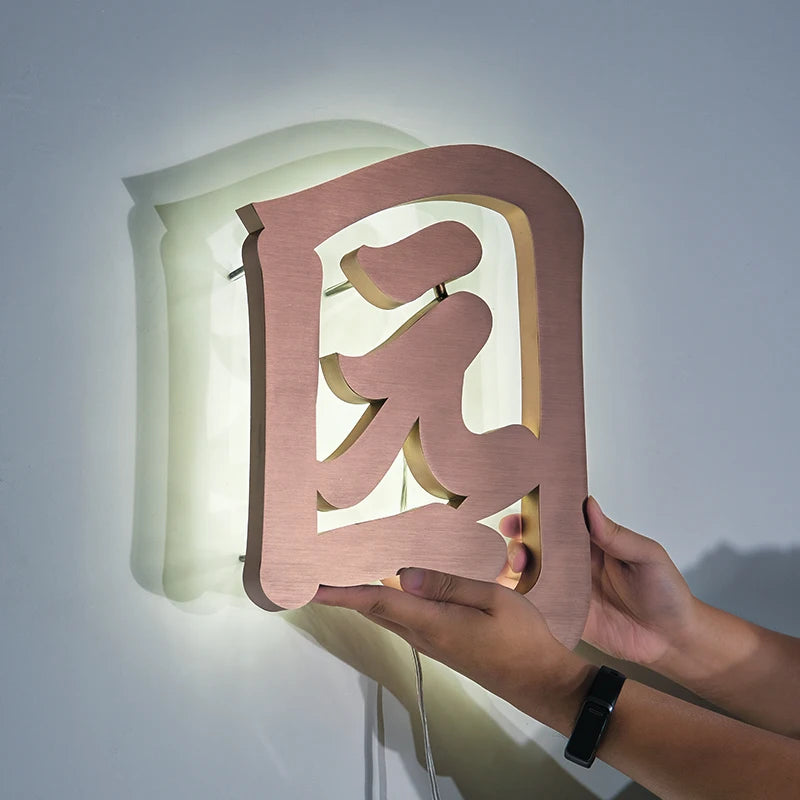 金属照明三维字母标牌背面照明壁挂式标牌餐厅照明标牌