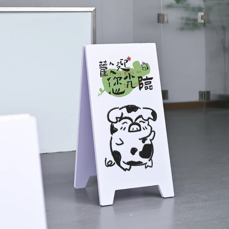 户外防水14毫米PVC双面地板站立A字形可折叠展示板定制