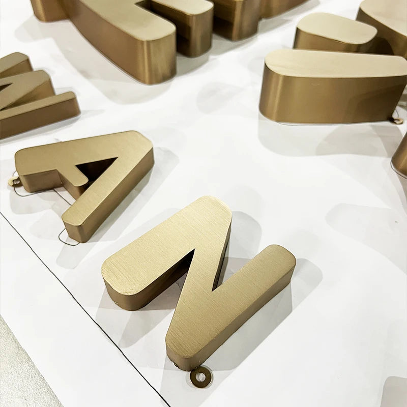 不发光不锈钢三维镂空字母3D广告logo定制