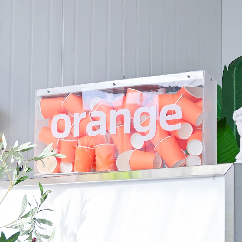 创意七彩纸杯灯箱特色店铺标牌侧挂亚克力发光标牌