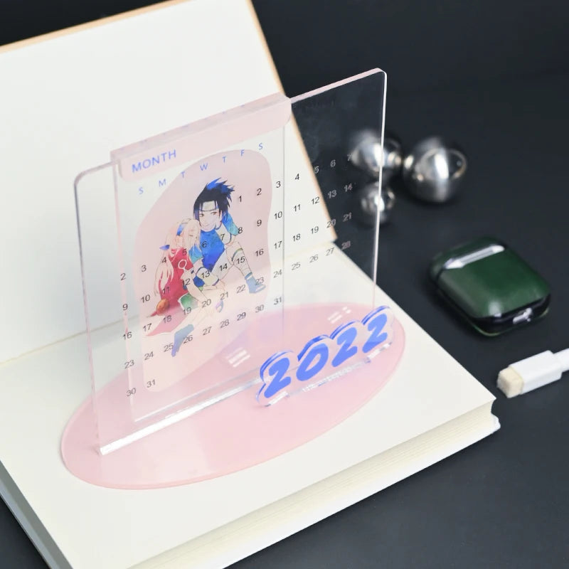 手写亚克力万年历桌面立牌，学生DIY人物3D logo定制