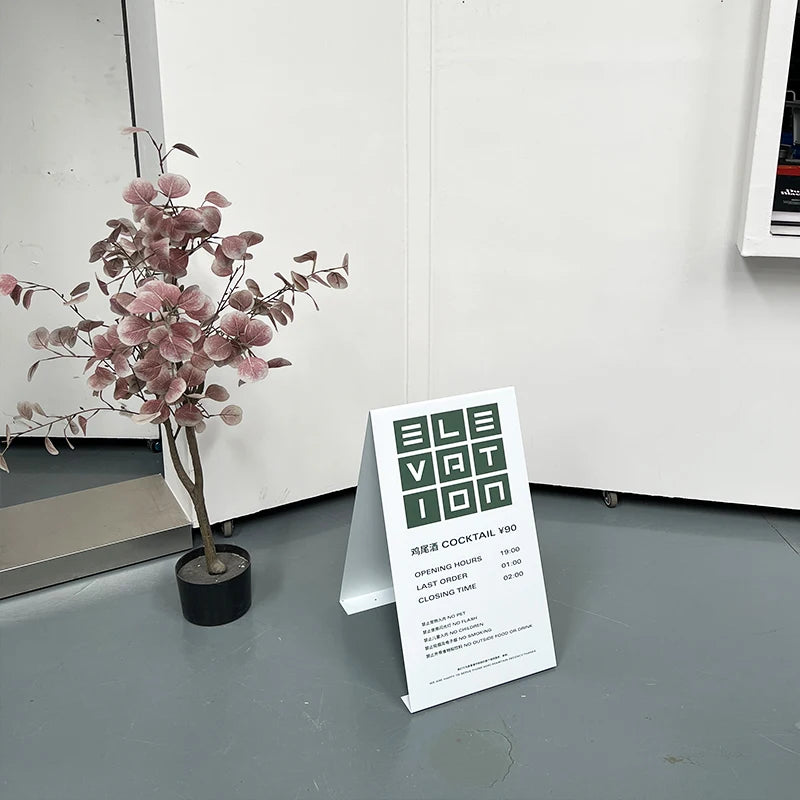 店铺创意Logo，不锈钢烤漆双面落地式A板展示板定制