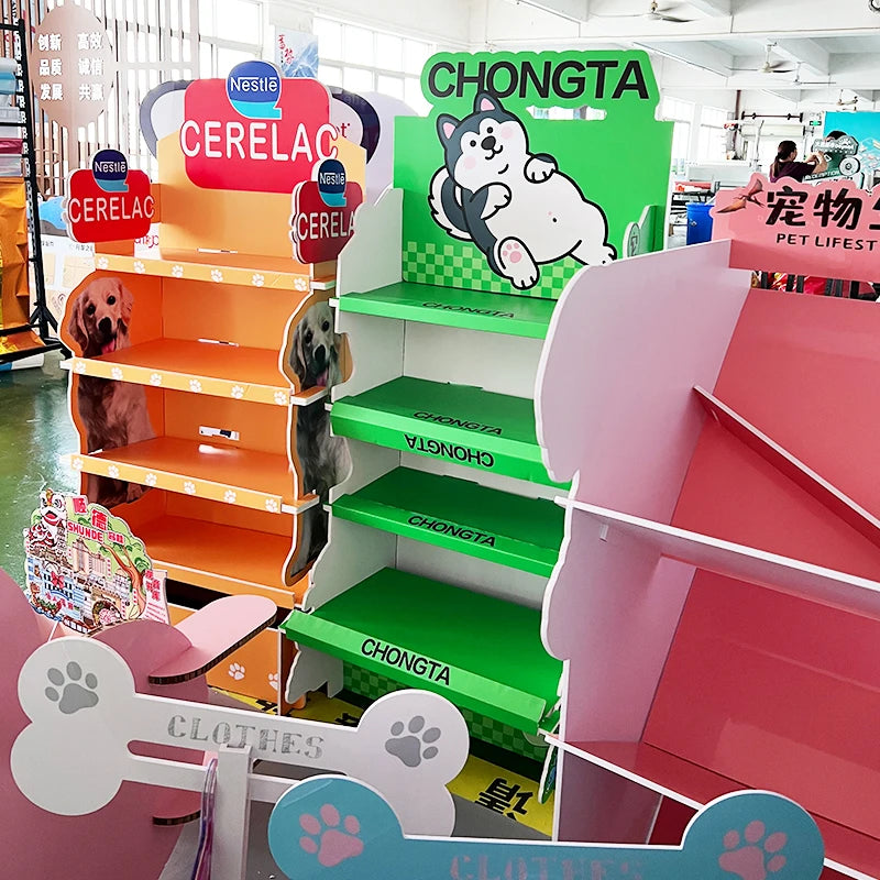 超市落地PVC广告展示盒收纳盒可定制产品展示架