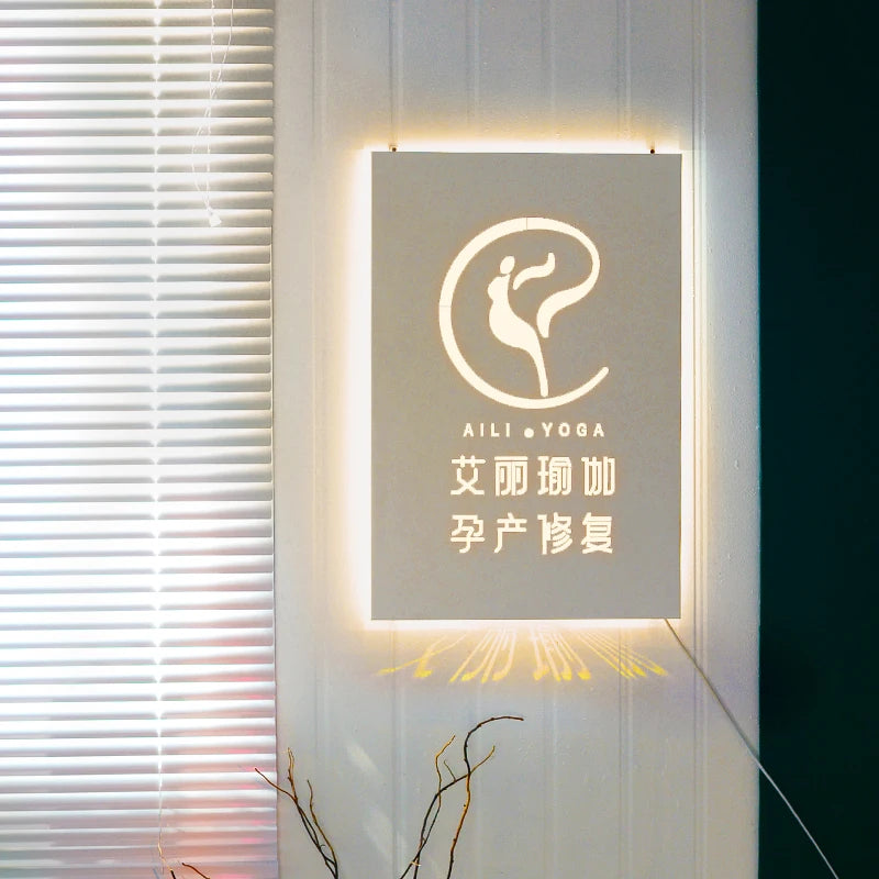 镂空灯箱广告标牌不锈钢门头发光字门牌定制